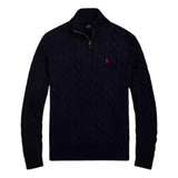 Maglia in cotone a trecce con cerniera