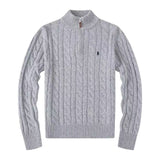 Maglia in cotone a trecce con cerniera