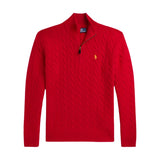 Maglia in cotone a trecce con cerniera