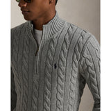 Maglia in cotone a trecce con cerniera